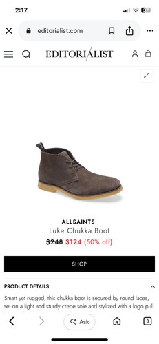 AllSaints Luke Chukka Boot