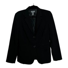 Madison Black Blazer Women's Size 8 Two Button Lapel Collar Classic Work Office