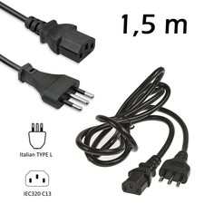 CAVO DI ALIMENTAZIONE C13 DA PC COMPUTER FISSO CON SPINA ITALIANA 1,5M