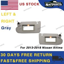 Pair Gray Side Sun Visor For 13-18 Nissan Altima 96401-3ta2a 96400-3ta2a