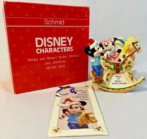 Disney Mickey & Minnie's Rockin Christmas 1991 Annual Music Box LE Schmid 