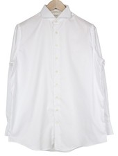 SUITSUPPLY Men's Formal Shirt 39 White Traveller Pure Cotton Cutaway Classic 