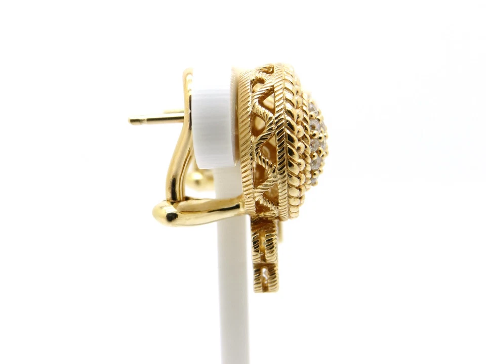 Judith Ripka 14k Yellow Gold .75ct Round Diamond Pave Dangle Drop Earrings - Image 4 of 4