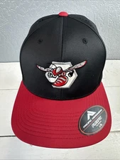 L/XL Pacific Headwear Hornets FlexFit Hat Cap Black Red Fitted Streetwear Sports