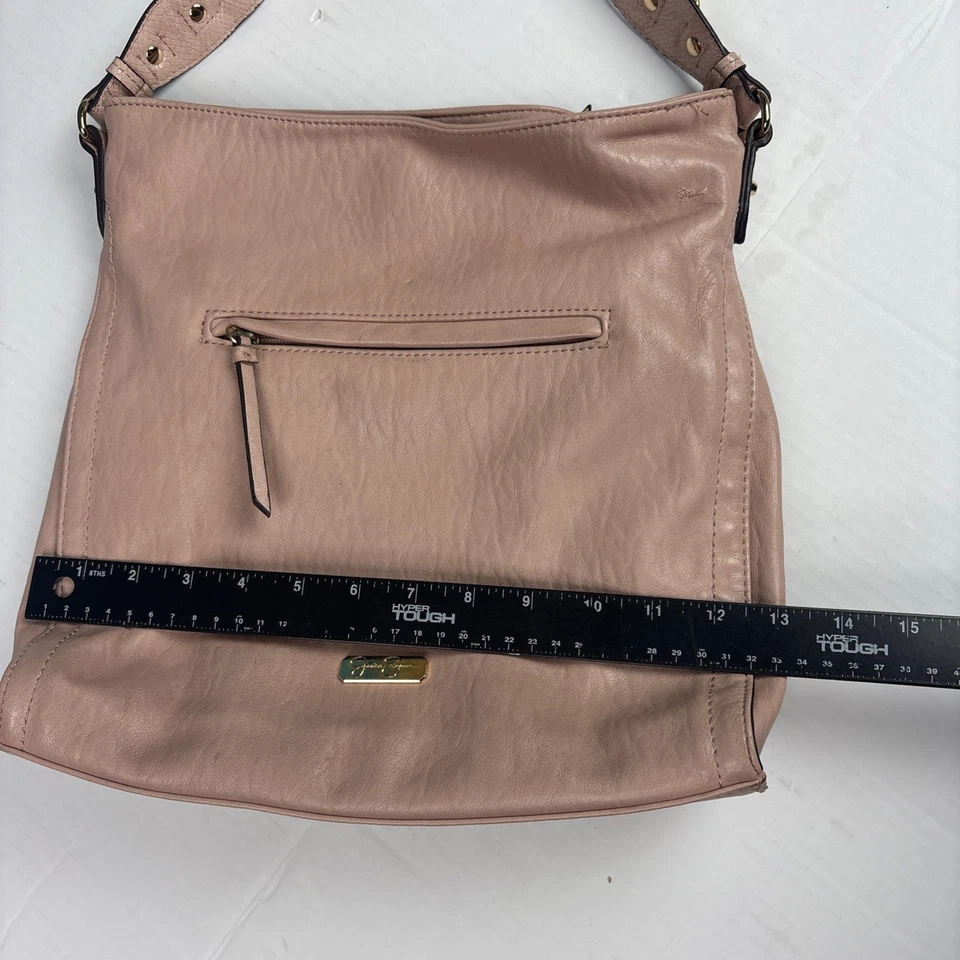 Jessica Simpson Tatiana Purse Dusty Rose Pink Bow Hobo Shoulder Bag Faux Leather - Image 4 of 4