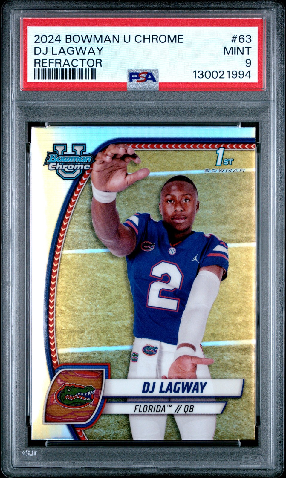 2024 BOWMAN UNIVERSITY CHROME REFRACTOR #63 DJ LAGWAY PSA 9