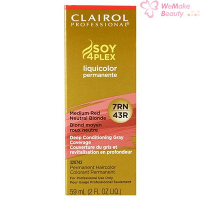 Clairol Soy4Plex Liquicolor Permanente 7RN/43R Medium Red Neutral Blonde 2oz