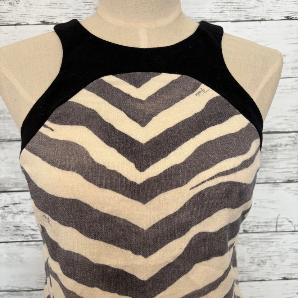 Emilio Pucci Dress Sleeveless Wool Black White Italy Made Size 38 - Image 3 of 4