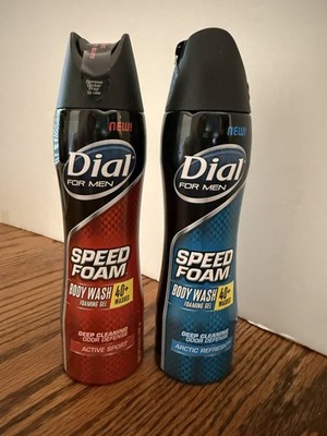 2x Dial SPEED FOAM Body Wash Foaming Gel-Active Sport & Arctic Refresh 6.8oz~NOS