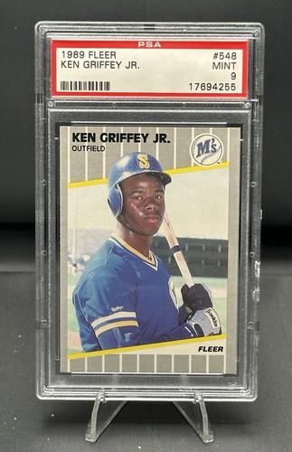 1989 FLEER #548 KEN GRIFFEY JR. RC MARINERS HOF PSA 9