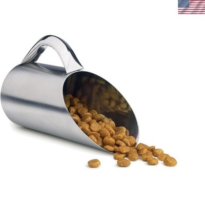 Stainless Steel Pet Food Scoop   12 oz / 1.5 Cup   Durable Metal Dog & Cat Fo...