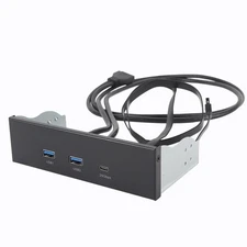 5.25 Inch Front Panel USB Hub, Internal USB Hub with 5Gbps USB A and 20Gbps T...