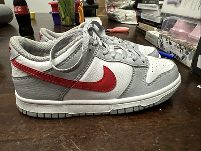 Size 4.5 - Nike Dunk Low GS Gray/Red/White