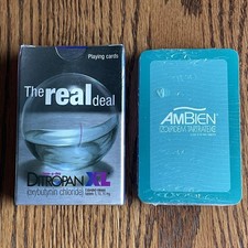 Drug Rep Pharma Two Lot New Sealed Playing Cards Rare Ambien Ditropan XL Poker