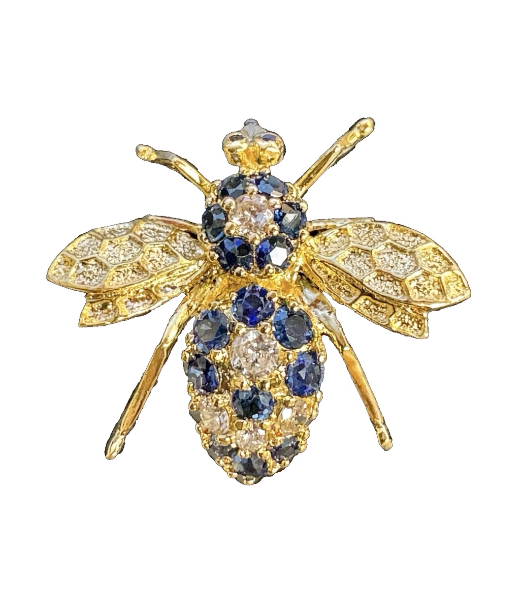 Sapphire Yellow Gold 18k Metal Purity Fine Brooches & Pins for