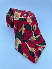 Enrico Coveri Vintage Silk Necktie Red Green Abstract Pattern Made in Italy