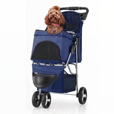 Dog Stroller, 3 Wheels Pet Stroller for Cats and Dogs with Storage Basket  C...