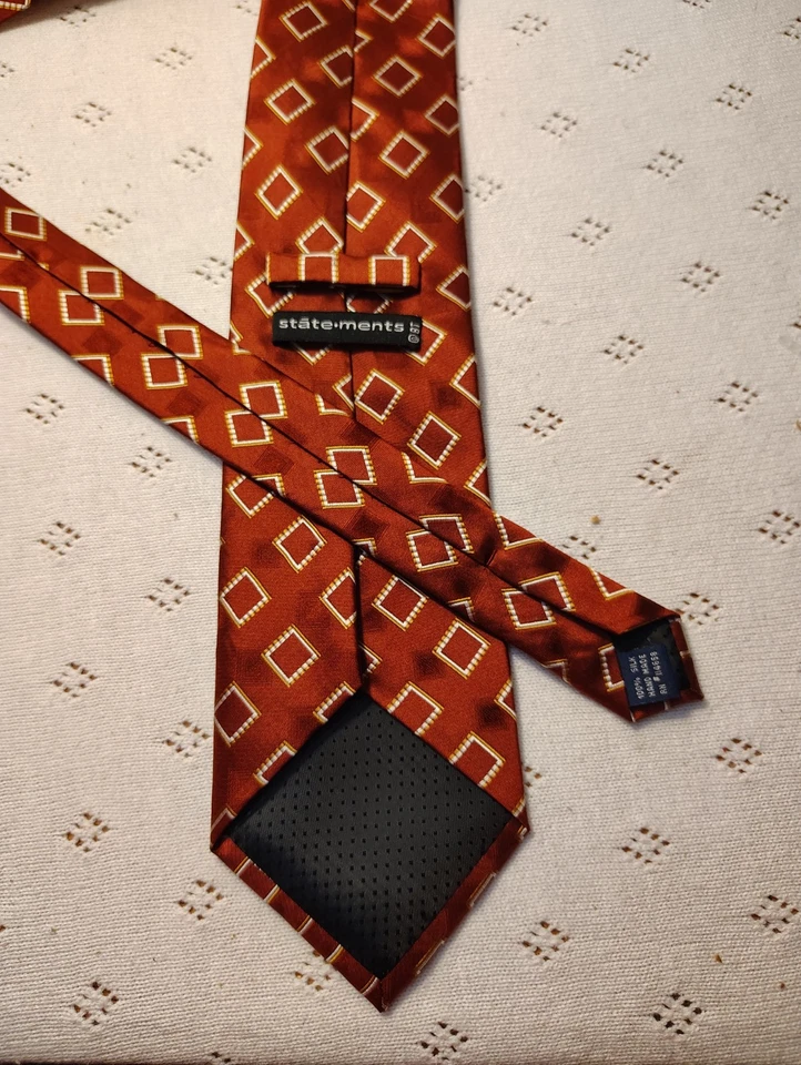 Declaración Corbata para Hombres Corbata Prendas para el Cuello Seda Borgoña Diamante 4W 58L Negocios Formal Foto 3 de 4