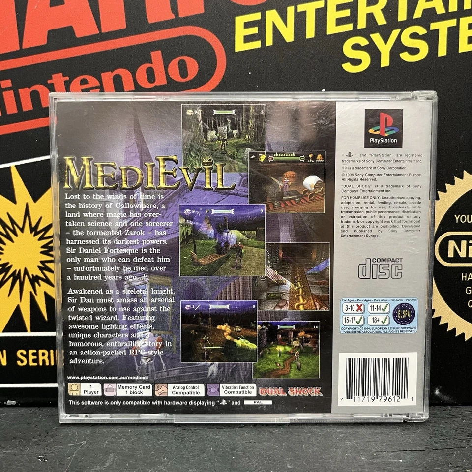 Medievil W.Manual Playstation PS1 PAL VGC TESTED FREE TRACKED POSTAGE — 第 3/4 张图片
