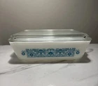 Vintage PYREX HORIZON BLUE 0503 Casserole Dish w/ Full Ribbed Lid 1- 1/2 Quart