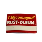 VTG Rust-Oleum Name Tag Red Recommend Advertising Pin Badge Hardware Store Retro