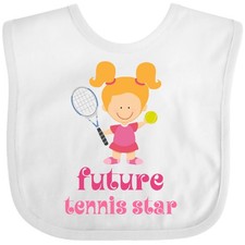 Inktastic Future Tennis Star Girl Baby Bib Sports Ball Kids Girls Player Infant