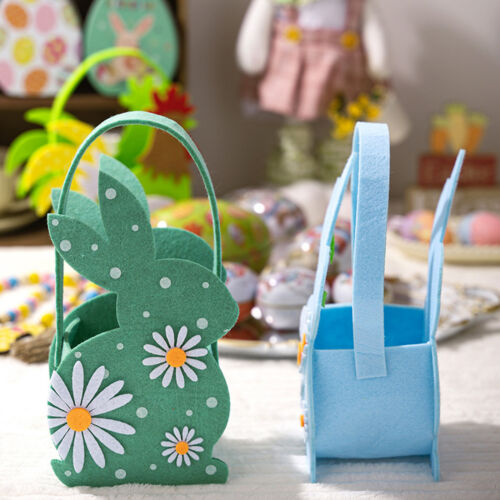 Egg Baskets Bunny Shape Felt Easter Baskets 4X Boys Girls Easter Bunny Shape Bag - Picture 4 of 12