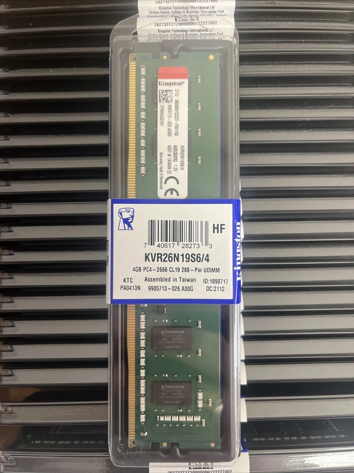 Kingston ValueRAM 4GB DDR4 SDRAM Memory Module (KVR26N19S6/4) UNOPENED BOX OF 25 - Image 4 of 4