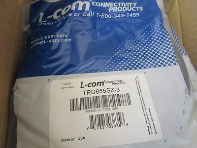 L-COM Modell: Tdr855sz-3 Cat5e Kabel 0.9m Neu aus Altem Lagerbestand 