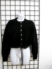 VINTAGE ARCHIE BROWN  SON    SIZE 40 / 40" BUST MAX /  SHORT BLACK SWEATER