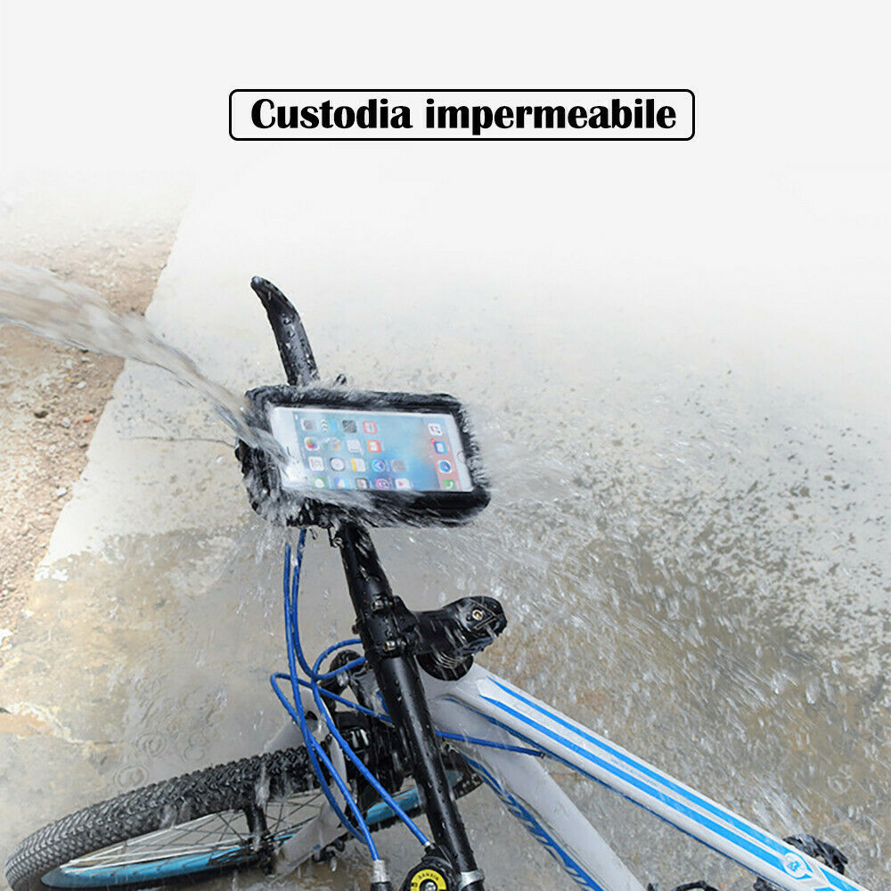 Porta Cellulare Moto Impermeabile - Supporto Manubrio 360° Per Bici E GPS - Foto 8