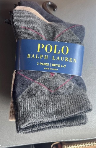 Polo Ralph Lauren Boys' Supersoft Logo Crew Sock 6-Pack Multi Size 4-7 NWT