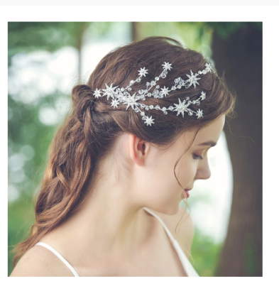 Elegant Star Hair Clip Wedding Side Headpiece Handmade 