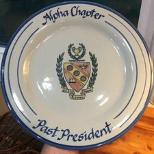 Stoneware Platter Alpha Chapter Past President Louisville KY Stoneware Vintage