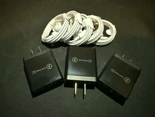 USB Wall Charger 4-Port Fast Charging + 4× USB-A to USB-C Cable Combo