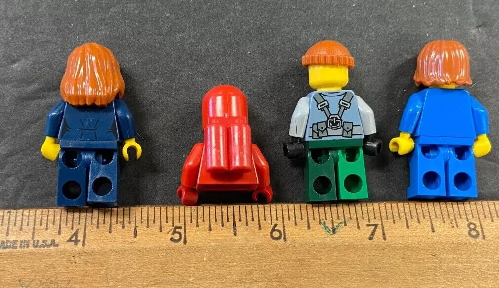 VINT MINI FIGURE LEGO PEOPLE LOT 4 BAD GUY GIRL IN SUIT MECHANIC
