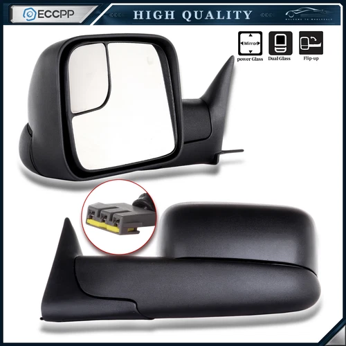 Tow Mirrors for 1994-1997 Dodge RAM 1500 2500 3500 Pick Up Flip up Power Mirror