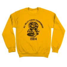Cobra Kai Karate Kid Dojo Gi Costume Outfit Retro Gold Crewneck Sweatshirt