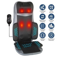 3D Heated Shiatsu Neck Back Massager Body Kneading Massage Chair Pad Car Seat