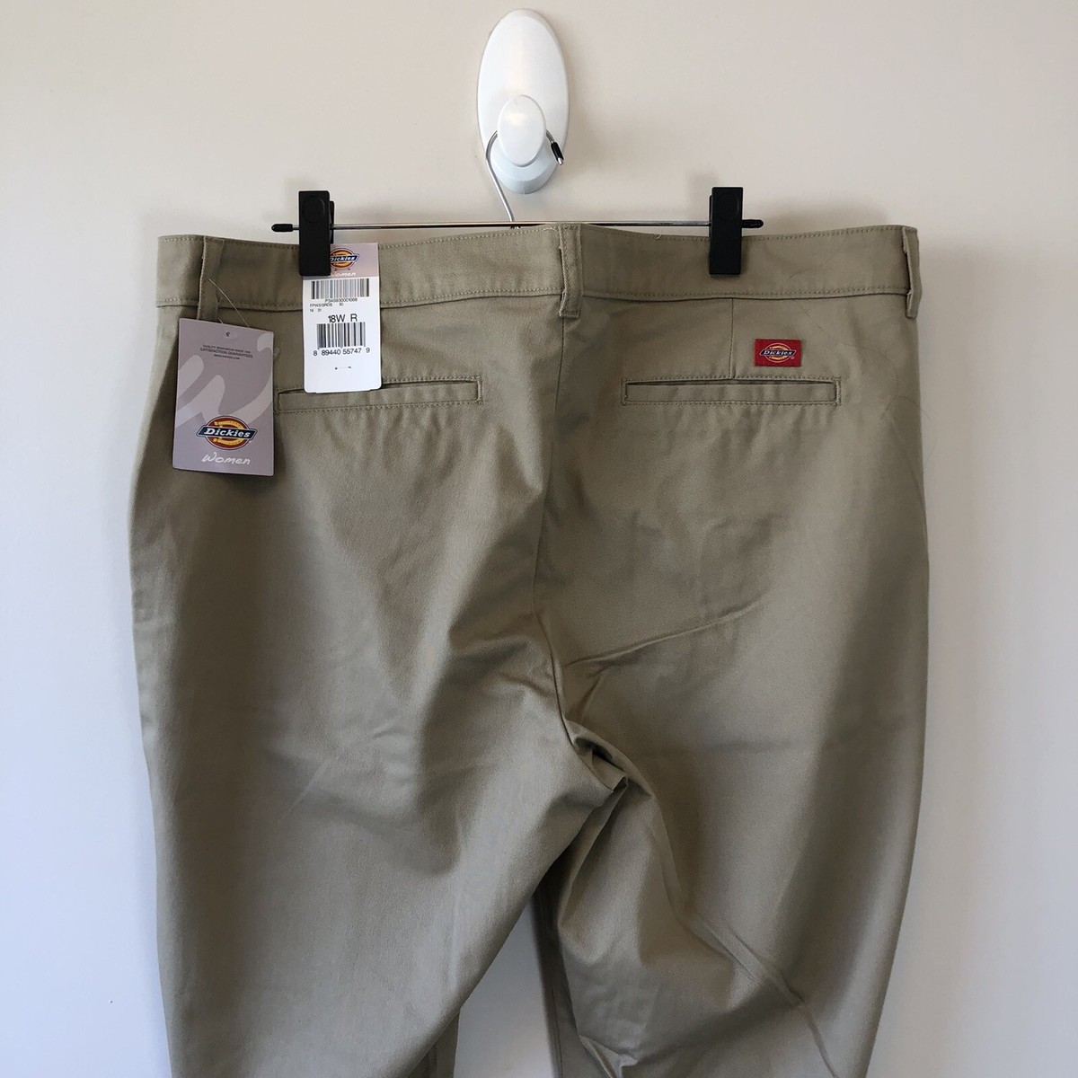みんと Dickies Women's Pants Stretch Twill Straight Fit Khaki Beige Size