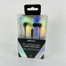 VIVITAR   Platinum Stereo Earphones with Mic to Answer Calls-New