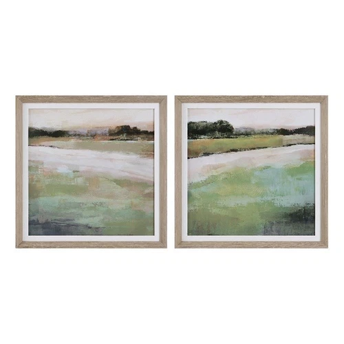 Uttermost Vivid Vista Linen and Pine Wood Framed Prints - Brown/Green (Set of 2) - Picture 4 of 8