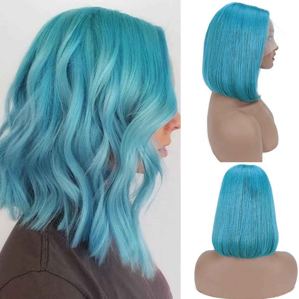 Парики короткие Ombre Color Bob парики из натуральных человеческих волос парики T-образная часть парики с кружевной передней частью с детскими волосами - Изображение 4 из 4