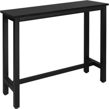 Kitchen Bar Table Counter Breakfast Dining Table Black Coffee Table Metal Legs w