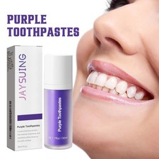 V34 Purple Teeth Whitening Toothpaste 50g Stain Removal Fresh Breath New