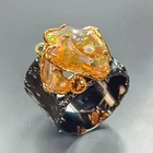 Top fire Quality Natural Opal Ring 925 Sterling Silver Size 7 /R471149