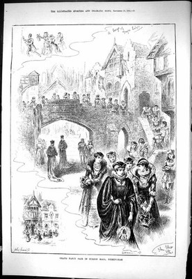 Alte sportliche dramatische Nachrichten 1883 Grand Fancy Fair Curzon Hall Birmingh viktorianisch