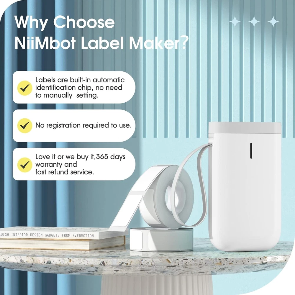 NIIMBOT D11 Wireless Label Maker Machine with Tape Portable Handheld Printer