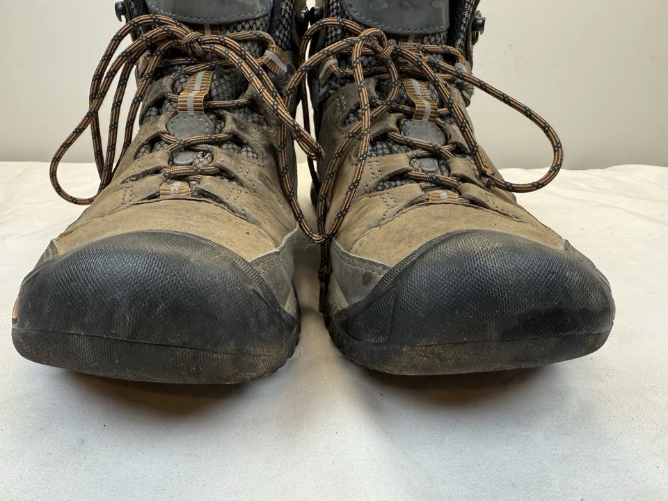 Botas de caminhada masculinas KEEN Targhee III couro marrom preto médio impermeável 9,5M 42,5 - Imagem 4 de 4