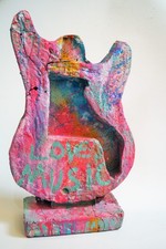 C. FANTA Gitarre GEMÄLDE Skulptur abstrakt ORIGINAL Kunst Beton MALEREI art